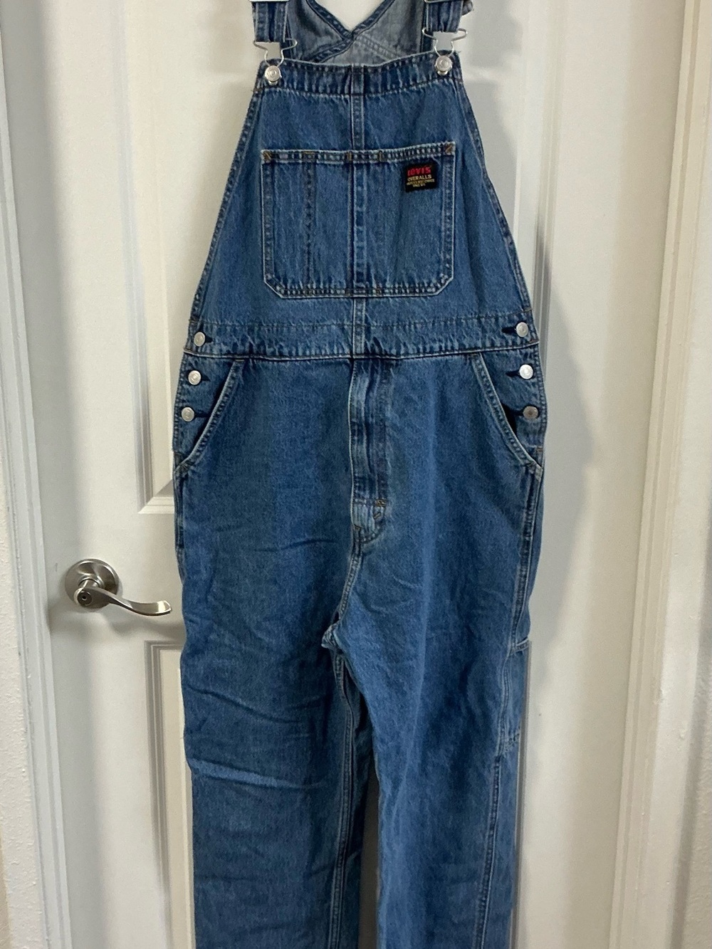Vintage Levi's Overalls Medium Wash Denim Workwear Bib Dungarees Small Mark